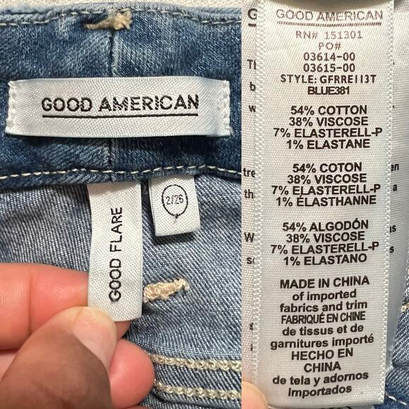 Good American Sky Blue Flare Jeans - Picture 11 of 11